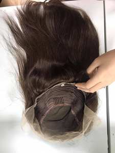 HUMAN HAIR EXTENSION Frontal brown straight Wig Human VIRGIN Remy Hair Transparent lace Wig High Quality at wholesale price - Product Image 6