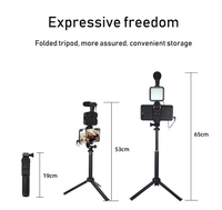 Portable KIT-06LM LED lumière trépied vidéo enregistrement intelligent téléphone vlogging kit avec Microphone