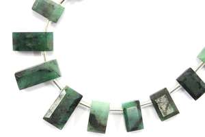 17 piezas de piedras preciosas de Esmeralda natural facetadas en forma de rectángulo para hacer joyas, pulsera, collar hecho a mano - Product Image 3