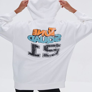 Hoodie court blanc imprimé style 2021 OEM pour femmes, hoodies courts noirs personnalisés pour la gym, 100% coton - Product Image 6