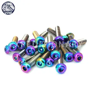 Anodized Gold Color M3 Titanium Hex Socket Button Head Screws