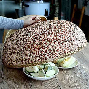 Venta al por mayor, cubierta redonda de bambú tejida delicada para alimentos, protección barata para alimentos - Product Image 3