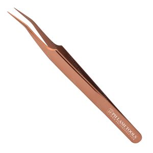 Rose Gold Volume 12mm 35deg Eyelash Extension Tweezer with Your Company Logo, Heavy Duty Stainless Steel Eyelash Tweezer - Product Image 2