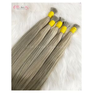 Extensión de cabello humano Remy 100%, cutícula virgen estirada doble alineada, onda recta sedosa, trama de cabello de Color Rubio suave y fino - Product Image 6
