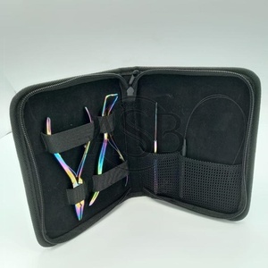 Kit de Pinzas Profesionales para Extensiones de Cabello de Acero Inoxidable Sostenible de Primera Calidad, Herramientas para Extensiones de Cabello con Logotipo Personalizado Arcoíris - Product Image 4