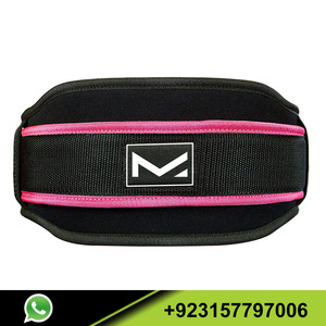 Recién llegado, cinturón de entrenamiento de neopreno pesado para levantamiento de pesas de gimnasio, cinturón de neopreno negro y rayas rosas - Product Image 4