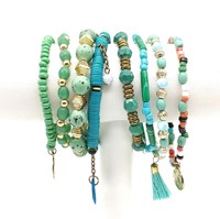 Bracelet diffuseur de chakra personnalisable tendance en gros, perles colorées de yoga, perles de rocaille universelles, perles de verre