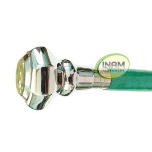 Bastón de madera hecho a mano con mango de latón plateado, bastón de madera con perilla de latón - Product Image 2