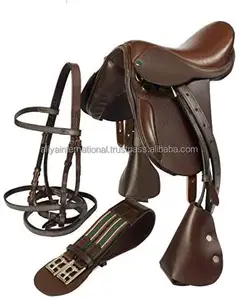 Da Nhảy Tiếng Anh Cưỡi Ngựa Yên Ngựa Tack Nhận Phù Hợp Với Da Stirrup & Sắt Stirrup,