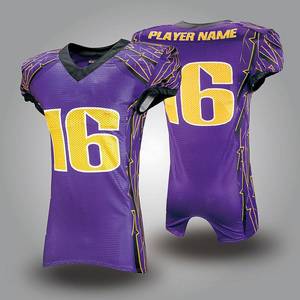 Camiseta de fútbol americano juvenil personalizada de alta calidad, conjunto transpirable de impresión por sublimación de talla grande para uniformes de fútbol americano - Product Image 3