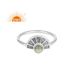 แหวนเงินแท้ชุบออกซิไดซ์ประดับพลอยเพอริดอตธรรมชาติแบบซ้อนได้ รุ่นขายดีประจำปี 2026 สำหรับผู้หญิง จากผู้ผลิตเครื่องประดับ - Product Image 1