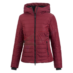 Chaqueta acolchada con capucha y cremallera de poliéster 100% para mujer, acolchada de invierno de alta calidad con capucha ligera, transpirable de Color sólido - Product Image 5