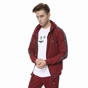 Men's Hooded Track Suit With Drawstring & Front Full Zip Front Pockets Custom Logo Brand Sweat Suit - Product Image 2