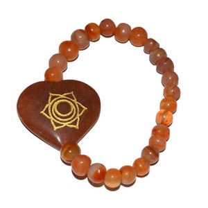 Get Online Sacral Chakra Engraved Heart <b>Bracelets</b> : Sacral Chakra Engraved Heart <b>Bracelets</b> for Sale - Product Image 1