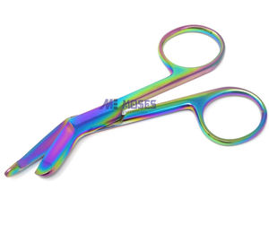 Tijeras de vendaje Lister de alta calidad médica de acero inoxidable 3,5 "Multi Color Rainbow Shear - Product Image 5