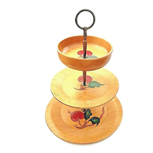 Soporte clásico de madera de 3 niveles para pasteles con acabado en nogal, soporte multinivel personalizado para servir pasteles y postres para recepciones - Product Image 1