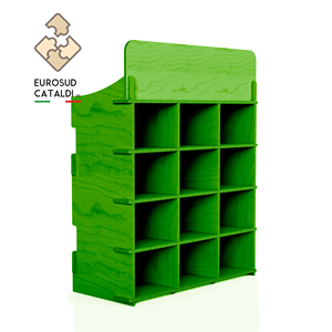 Bel espositore da banco in legno realizzato in italia in betulla altezza 67 cm per negozi e supermercati. - Product Image 5