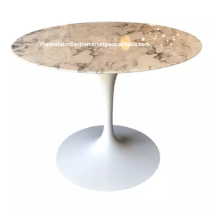 Mesa de muebles de metal con tapa de mármol para el hogar, muebles de hotel, Decoración de mesa auxiliar, tamaño personalizado, mesas de centro de Color blanco - Product Image 3