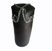 Sac de frappe en cuir noir épais de 180 cm avec impression de logo personnalisé pour Muay Thai et Kick Boxing