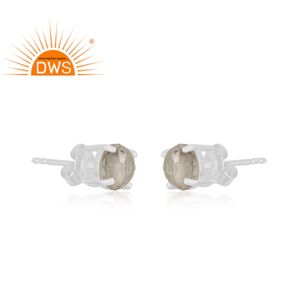 Pendientes de Plata de Ley con Cristal de Cuarzo Natural, Tendencia 2026, para Mujer, Fabricante de Joyería - Product Image 1