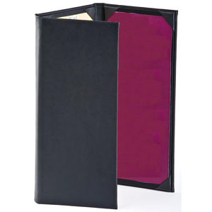 Cubierta de tarjeta de menú triple de cuero hecho a mano personalizable para café para hoteles y restaurantes - Product Image 1