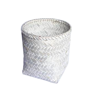 Meilleur vendeur Panier de rangement multifonctionnel en bambou bleu sur pied Écologique avec couvercle et poignée Solution de lavage en gros - Product Image 5