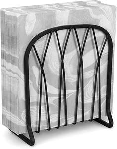 Porte-serviettes en métal enduit de poudre noire fait à la main avec un design unique parfait pour les ustensiles de cuisine, les restaurants et les hôtels - Product Image 6