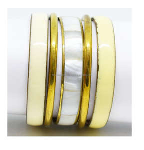 Ensemble de bracelets multicolores parfaitement faits à la main/ensemble de bracelets en os et en laiton/ensemble de bracelets indiens - Product Image 2