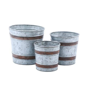 Pot de fleurs décoratif galvanisé de forme ovale de haute qualité meilleure conception de décoration de jardin à prix économique - Product Image 5