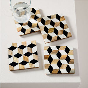 Vente en gros de sous-verres de service en résine d'os de nacre, incrustés de MDF, faits à la main, de style classique et écologique, ustensiles de cuisine indiens - Product Image 5