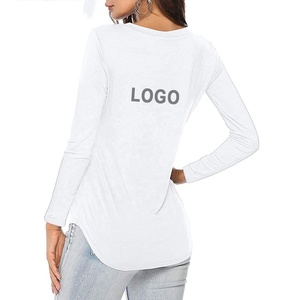Venta al por mayor buen precio mujeres camisetas moda elegante señoras Casual Street Wear Top camisas logotipo personalizado impresión camisa - Product Image 4