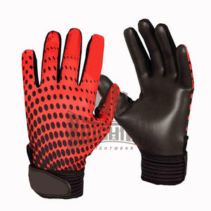 Impreso personalizado fútbol americano guantes rojo y negro Color - Product Image 1