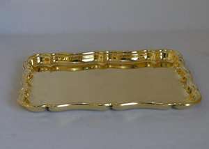 Plateau de fantaisie de plateau de concepteur de frontière nervurée par laiton avec la conception moderne et de luxe pour la décoration à la maison et l'usage de cuisine - Product Image 6