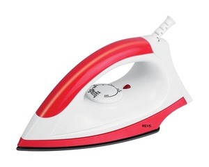 Reve-Fer à repasser électrique 1000W avec semelle en céramique antiadhésive (rouge) pour usage domestique - Product Image 1