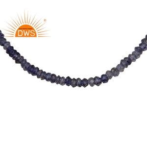 Naturel À Facettes Iolite Gemstone Collier De Perles Pour Femmes Grossiste de Bijoux En Argent Faits À La Main Fournisseur - Product Image 1