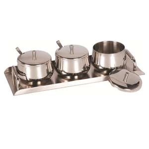 3Pc Set Stainless Steel Sugar <b>Bowl</b> - Product Image 3