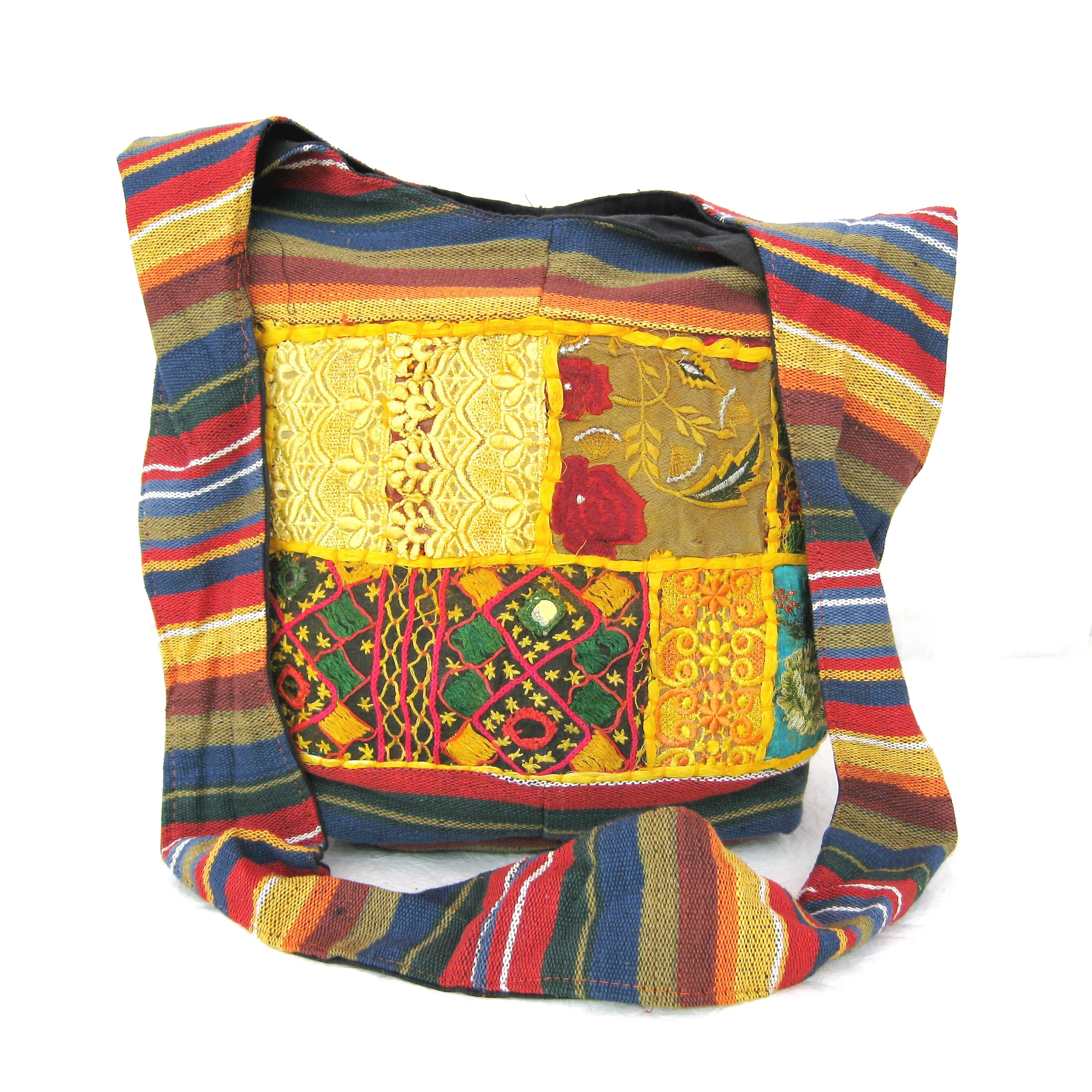 Bolsos de retales Vintage de India para hombre y mujer, bandoleras cruzadas estilo Hippie