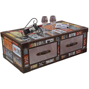 Leather & Alluminium coffee <b>table</b> - Product Image 1