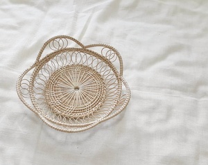 New Set Eco-Friendly Rattan Coaster with Shell Whitewashed Round Brown/Grey Minimalist 8cm/10cm 1cm Thick Carton From Vietnam - Product Image 5