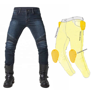 Pantalones vaqueros de motorista de estilo arrugado para hombre de alta calidad aprobados por CE, chaqueta deportiva de carreras de protección principal transpirable de talla grande - Product Image 1
