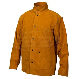 Veste de soudage en cuir véritable, manches longues, sur mesure, pour soudage