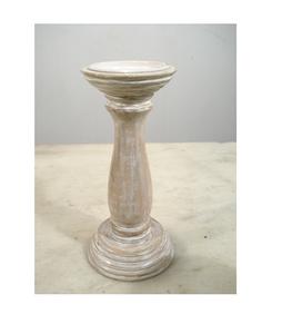 Décoration de la maison Bougie en bois Pilier Holder White Wash avec haute qualité pour la décoration de table - Product Image 1
