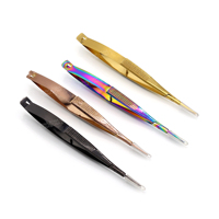 Ciseaux à ressort micro, manche en acier inoxydable, design ergonomique, ensemble de coupe et de toilettage de précision pour cils et sourcils, 2 pièces professionnelles