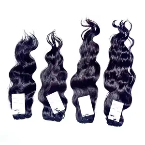 Cheap Wholesale Factory Price 10-36 Inch Human Virgin Hair, Natural Hair Color Wavy Curly Weft Hair Extensions