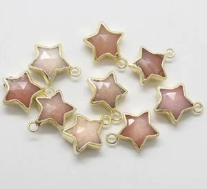 Amazonite Pierres Précieuses Étoiles Forme 10mm Électrolytique Pendentif - Product Image 4