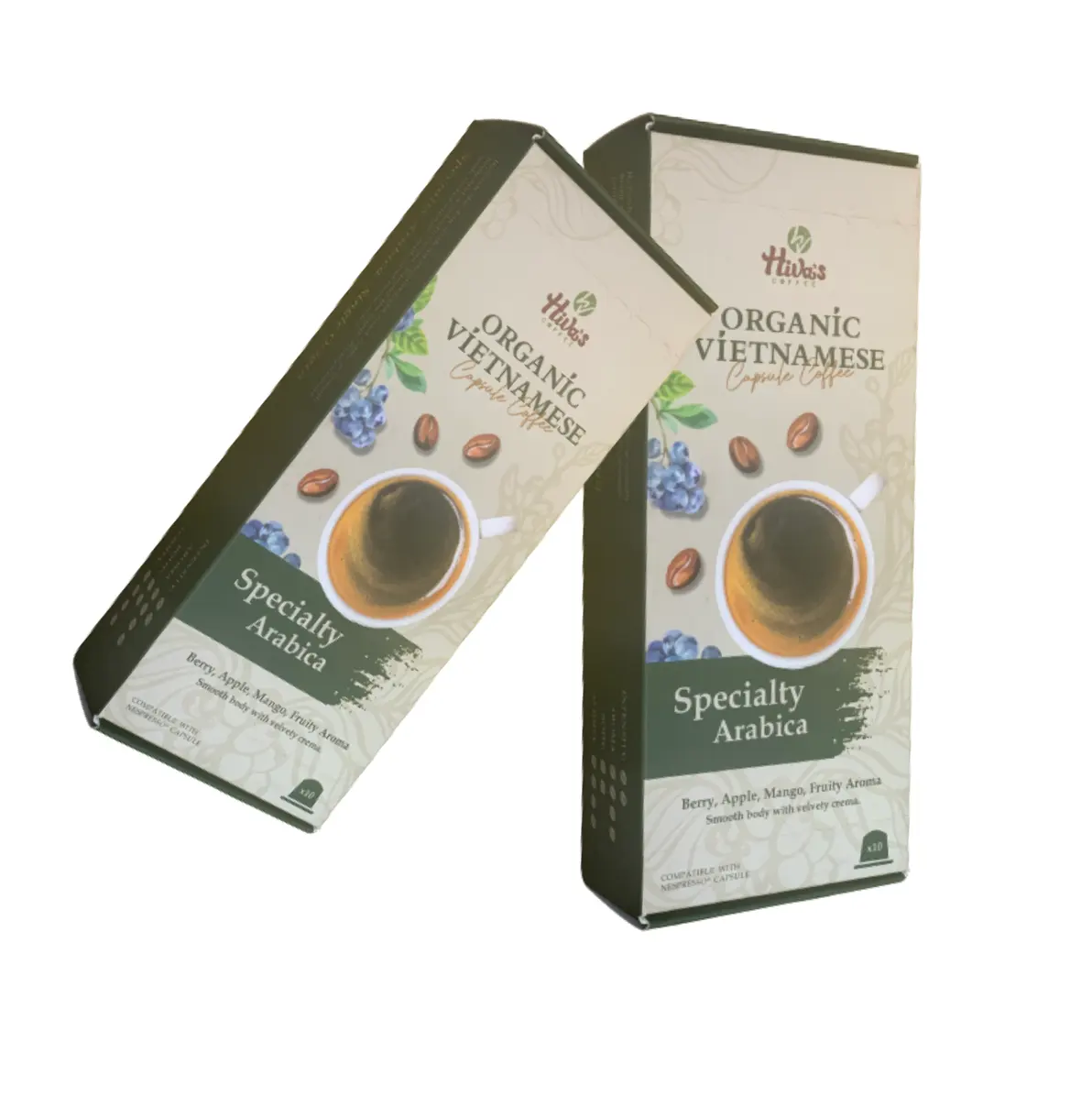 カプセルコーヒーネスプレッソ特産品アラビカミディアムダークロースト挽いたコーヒーOEM Hiva's coffee