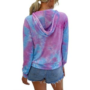 Sudadera con capucha Tie-Dye, Tops ligeros y finos, sudadera con cremallera - Product Image 2