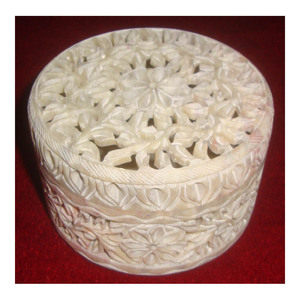 <b>Top</b> Indian Quality Soapstone Carved Jewelry Box for Ramadan <b>Festival</b> - Product Image 1