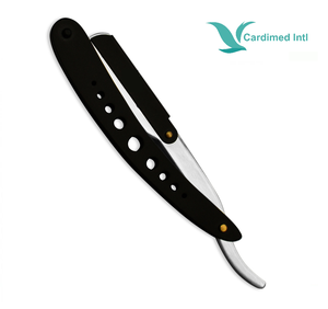 Gran oferta, superventas, maquinilla de afeitar de peluquero hecha a medida, maquinilla de afeitar recta de peluquero profesional, mango negro de alta calidad - Product Image 2