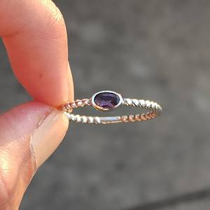 แหวนพลอยอเมทิสต์ธรรมชาติเครื่องประดับอัญมณีเงินสเตอร์ลิง925จากนักออกแบบใหม่ - Product Image 2
